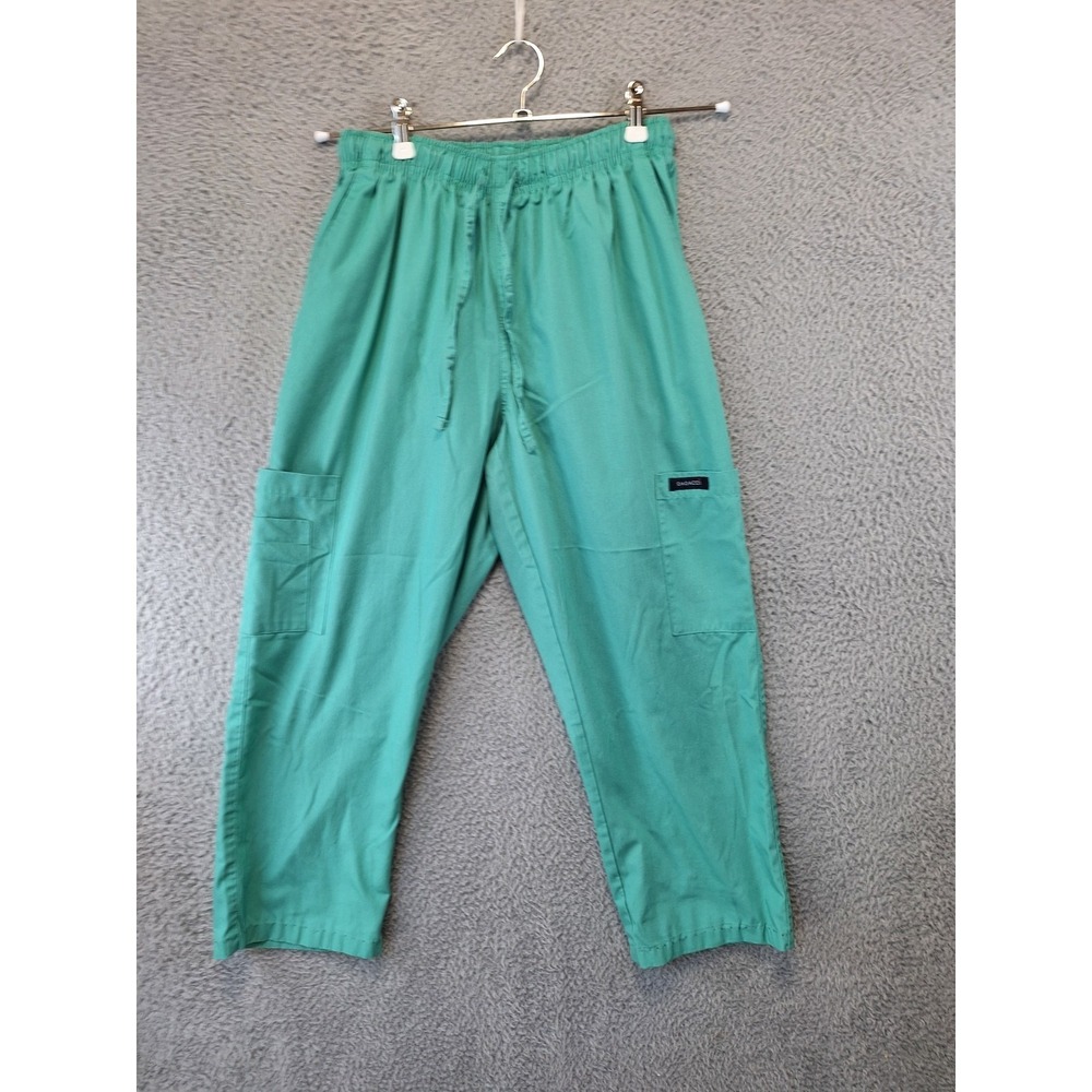 Dagacci Scrub Pants Womens M (Fits 26x23) Green Medical Comfort Drawstring Waist